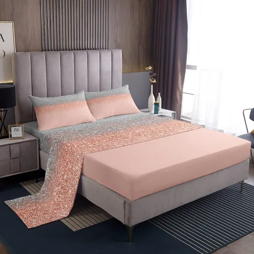 Miniatura 10 de Manfei Juego de sábanas con purpurina tamaño individual, juego de ropa de cama negro y gris para decoración de habitación de niños, niñas