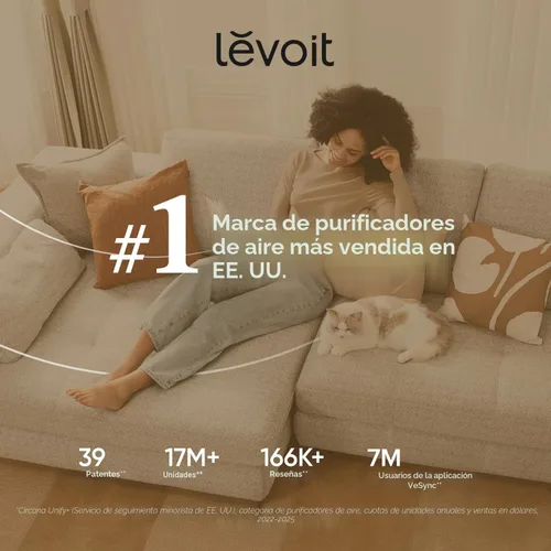 Miniatura 7 de Purificadores de aire LEVOIT para dormitorio y hogar, AHAM VERIFICADO, filtro 3 en 1 con esponja de fragancia para un mejor sueño, filtra humo, Negro