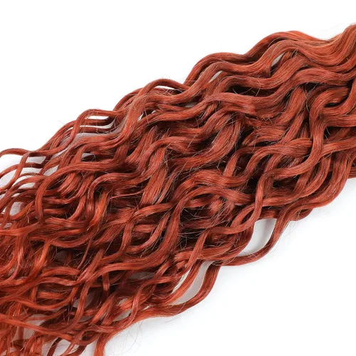 Miniatura 3 de Paquete de cabello humano ondulado #350, color naranja quemado, 10 pulgadas, doble trama rizado, 100% cabello humano brasileño, 1 paquete
