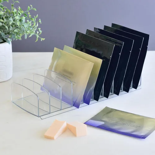 Miniatura 3 de Youngever Organizador de paleta de maquillaje de plástico grande, soporte para sombra de ojos transparente, organizador de paleta de cosméticos