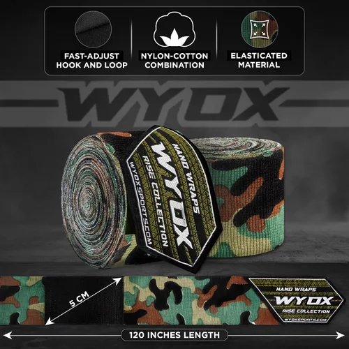 Miniatura 2 de WYOX Gel Boxing Hand Wraps for Men Women – Elasticated Padded Long Wrist Straps Cotton & Nylon Blend for Muay Thai MMA, Kickboxing, BJJ Combat