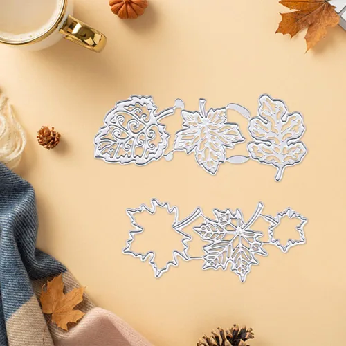 Miniatura 5 de Hying Troqueles de corte de hojas de otoño para hacer tarjetas, troqueles de hojas de arce de otoño, hojas de Acción de Gracias, plantillas