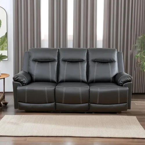 Miniatura 9 de A Ainehome Juego de sofá reclinable de lujo para sala de estar, juego de sofá reclinable de cuero y sillas de dos plazas, juegos de muebles de sala
