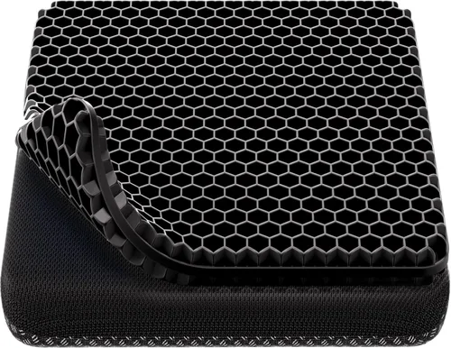 Cojín de asiento de gel, con diseño de panal transpirable y grueso que absorbe los puntos de presión, cojín de asiento con funda antideslizante para