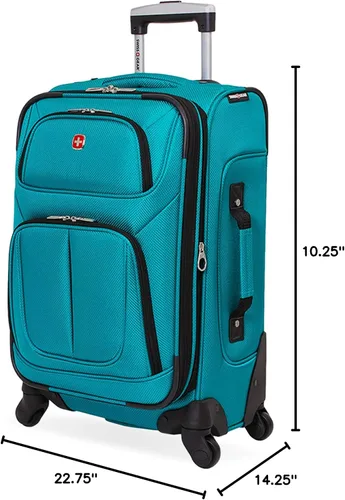 Miniatura 10 de SwissGear - Equipaje suave expandible Sion con ruedas, verde azulado