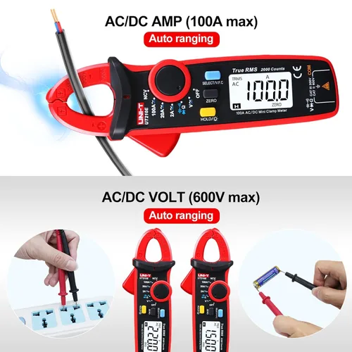 Miniatura 4 de UNI-T UT210e Medidor de Pinza Digital AC DC Amperímetro Multímetro de Pinza True RMS 2000 Cuentas Voltímetro Probador de Continuidad Capacitor