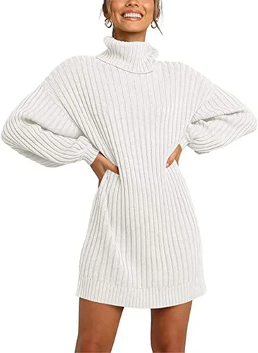 Miniatura 2 de Aumoo Vestidos largos de manga farol para mujer, vestido suéter de trabajo para mujer