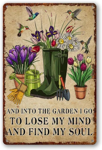 Miniatura 14 de Letreros de metal para gallinero con texto en inglés «I Just Want To Work In My Garden And Hang Out With My Chickens»