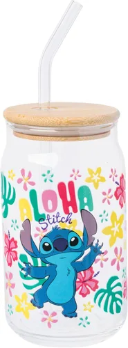 Miniatura 34 de Silver Buffalo Disney Alice in Wonderland Tarro de vidrio con tapa de bambú y pajita de vidrio, 16 onzas