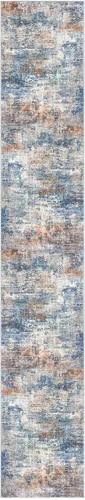 Miniatura 763 de IOHOUZE Alfombra abstracta lavable de 3 x 12 pies para pasillos, antideslizante para cocina, camino de entrada de lana sintética para interiores