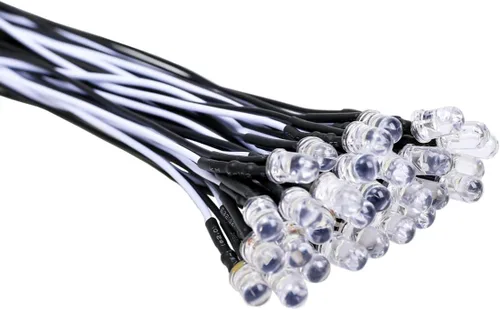 Miniatura 18 de 30 piezas de luces LED UV de 12 voltios, 3 mm, diodo emisor precableado, 20 cm, DC 12 V, lente transparente, luz LED ultravioleta, pequeñas lámparas