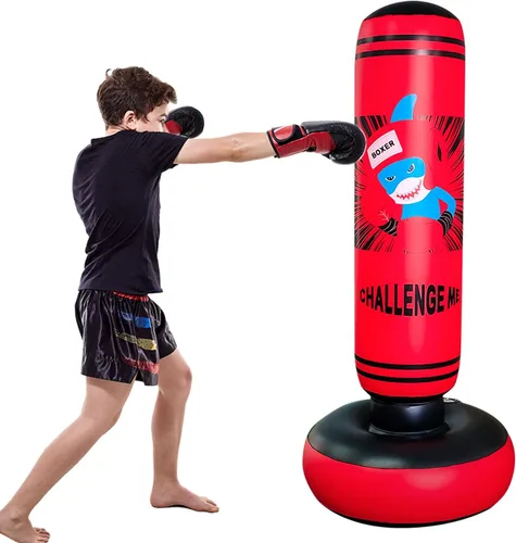Miniatura 9 de Punching Bag Kid,Boxing Bag for Kids,Inflatable Dummy, Inflatable Punching Bag, De-Stress Boxing Bag for Kids. Rojo