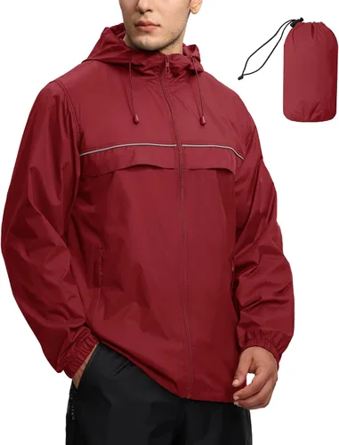Miniatura 10 de SWISSWELL Chaqueta impermeable rompevientos para hombre, ligera, plegable, con capucha, para golf, senderismo, viajes
