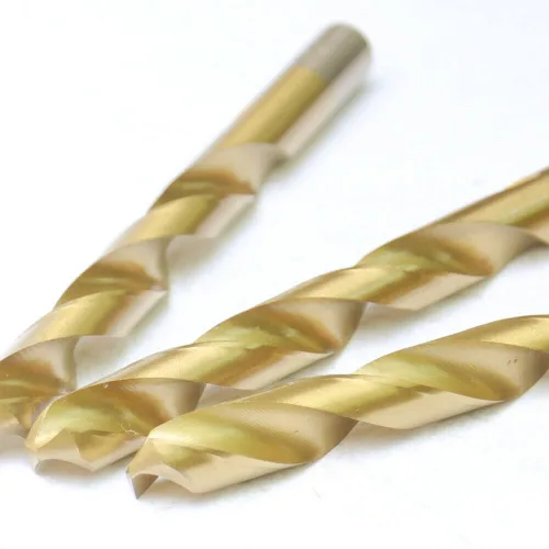 Miniatura 7 de Juego de brocas de titanio, 10 brocas HSS Jobber de 11/64 pulgadas, taladro de longitud de acero de alta velocidad 4341 para perforar en acero