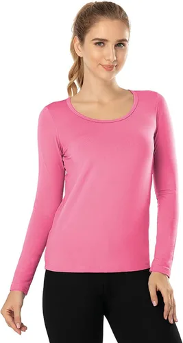 Miniatura 25 de MANCYFIT Tops térmicos para mujer, camisa con forro polar, manga larga, capa base, cuello en V