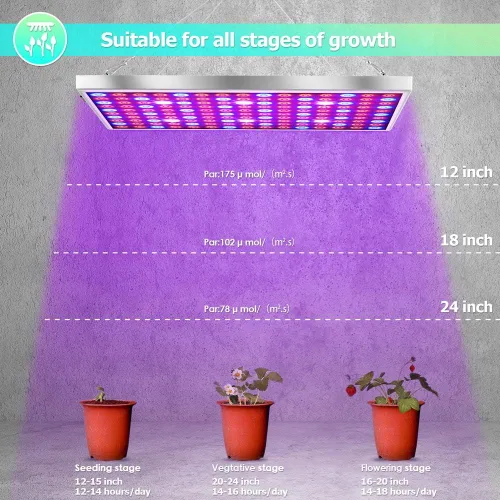 Miniatura 3 de Diboys Luz LED de cultivo para plantas de interior, luces de plantas de 45 W, panel de espectro completo, luz de crecimiento para plántulas