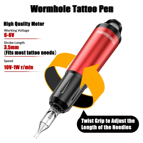 Miniatura 2 de Wormhole Kit de máquina de tatuaje inalámbrica, 2 piezas, fuente de alimentación inalámbrica de tatuaje, 20 agujas de cartucho, kit de máquina