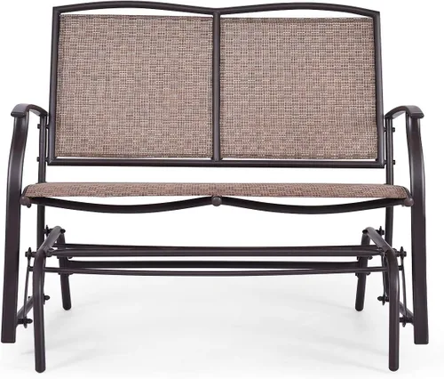 Redeo Wenst'sKufAN - Silla mecedora para patio, banco de columpio para exteriores con marco de acero estable, banco mecedora para 2 personas, ideal