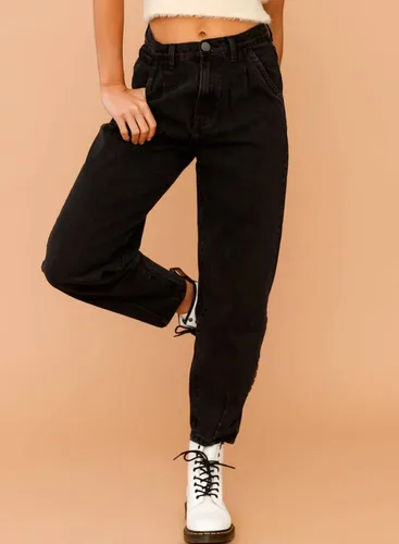 Miniatura 3 de EVALESS Pantalones de mezclilla holgados de cintura alta para mujer, casuales, holgados, recortados, pantalones de mezclilla Y2K