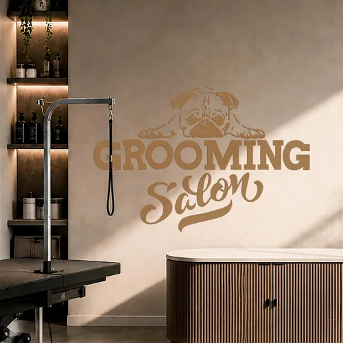 Miniatura 4 de Vinilo Adhesivo de pared Purity Dog Pet Grooming Salon House Animals Pegatinas Mural Decoración grande (g2413) negro