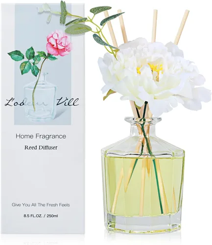 Miniatura 10 de L'odeur Vill Difusor de varillas Gardenia de 8.5 onzas, difusor de baño con 10 varillas, difusor perfumado de aceite esencial para el hogar, juego