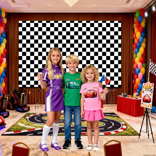 Miniatura 3 de Fondo de fotografía clásica a cuadros de MAQTT de 6 x 4 pies, para fiestas de cumpleaños, retratos de niños y adultos, baby shower, recién nacidos