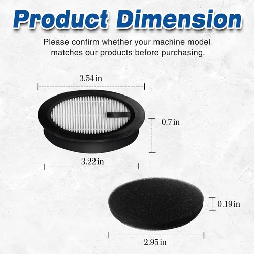 Miniatura 3 de Paquete de 2 filtros de repuesto para aspiradora compatibles con aspiradora inalámbrica SMOTURE VAC01/VAC02/VC70 y filtro de aspiradora ozeeco EC01