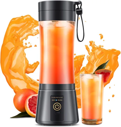12 Oz Cordless Portable Personal Size Blender - Mini Blender Make Smoothies and Shakes, Cordless Lightweight Rechargeable, Freshly Squeezed in