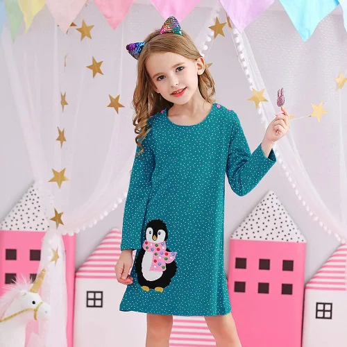 Miniatura 3 de VIKITA Toddler Girls Dresses Winter Hoodie Clothes Colorful Sequins Long Sleeve Cotton Sweatshirt for Little Kids 3-8 Years