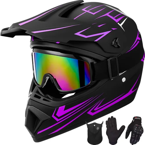 Miniatura 15 de Yesmotor - Casco de motocross para jóvenes, casco de motocicleta BMX, MX, cuatrimoto todoterreno, motocross, bicicleta de montaña, aprobado por