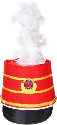 Miniatura 8 de Kids Drum Band Hat with Feather Toy Soldier Hat Drum Major Hat Costume Ceremonial Hat Majorette Hat