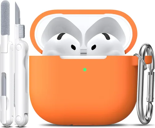 Miniatura 13 de R-fun Funda para AirPods 4 con kit de limpieza, funda protectora completa de silicona suave, compatible con AirPods 4 Gen, verde bosque C Bosque