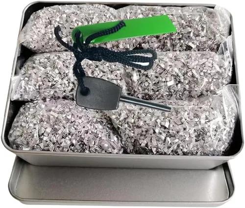 Miniatura 16 de Kit de iniciación de fuego con magnesio y varilla ferro – Equipo de supervivencia de emergencia con 12 bolsas de magnesio 99% puro + Bolsa