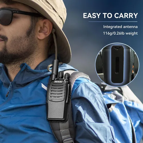 Miniatura 6 de Retevis H-777 Walkie Talkies recargables, mini radios de 2 vías de largo alcance, pequeño Walky Talky, radios bidireccionales FRS portátiles