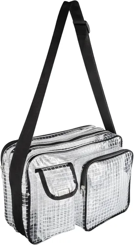 Bolsa de herramientas de 13.8 pulgadas, transparente y antiestática, bolsa de ingeniero de sala limpia para trabajo y viajes (correas de hombro de