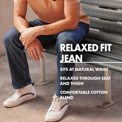 Miniatura 6 de Wrangler Authentics Jeans clásicos para hombre, corte holgado, con 5bolsillos, de algodón