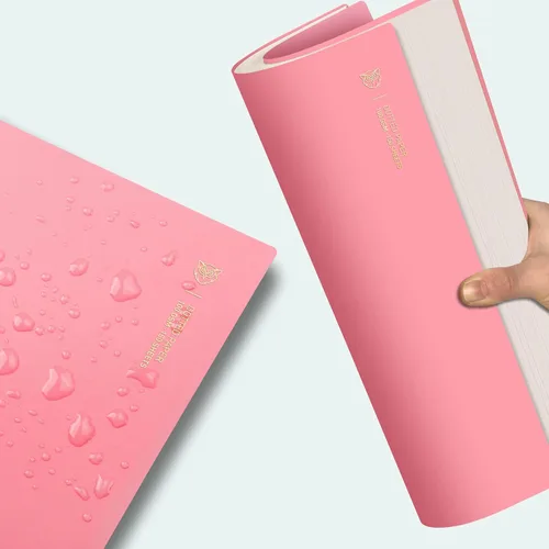 Miniatura 4 de EMSHOI Cuaderno de puntos en espiral A4, 150 hojas (300 páginas), diario de cuadrícula de puntos de 100gsm, tapa blanda impermeable, diario de Rosado