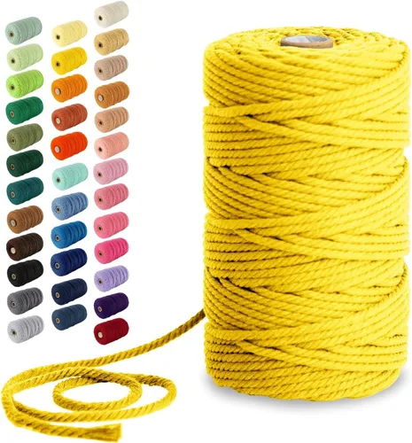 Miniatura 80 de Nook Theory - Cuerda de macramé de 3 mm, 220 yardas de cuerda de algodón, hilo de 4 mm y 5 mm, cuerda para manualidades, perfecta para colgantes