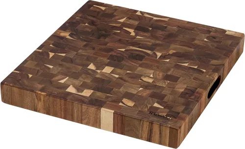 Ruvati RVA2445ACA Tabla de cortar grande de madera maciza con bloque de carnicero de acacia de grano final de 17 x 16 x 2 pulgadas de grosor