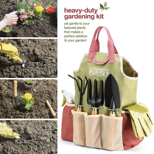 Miniatura 5 de Juego de herramientas de jardín de 10 piezas - Juego completo de herramientas de jardín resistentes con bolso de moda - Kit de suministros