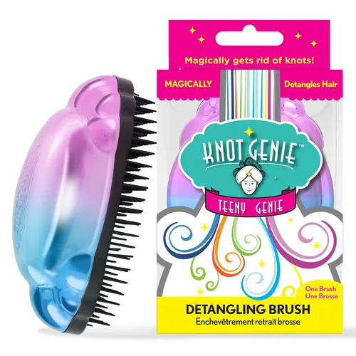 Miniatura 12 de Knot Genie Teeny - Cepillo desenredante para niños (sueño de aguamarina), cepillo desenredante perfecto para cabello rizado, separa suavemente