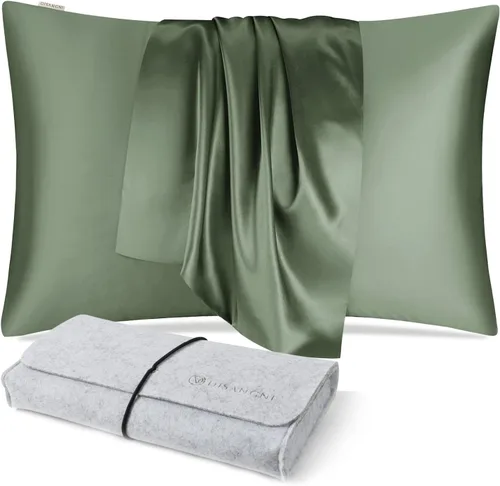 Miniatura 25 de DISANGNI Funda de almohada de seda de morera 100% natural para cabello y piel con cremallera oculta, 22 momme ambos lados