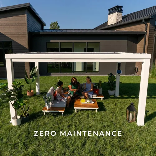 Miniatura 7 de Backyard Discovery Windham - Kit moderno de pérgola de acero galvanizado de 14 x 10 pies con toldo tipo vela, durabilidad para todas las estaciones