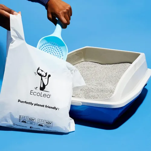 Miniatura 2 de Bolsas de basura para excrementos de arena para gatos, extra grandes, gruesas, bolsas para mascotas y perros con asas fáciles de atar, 10.5 x 18.5