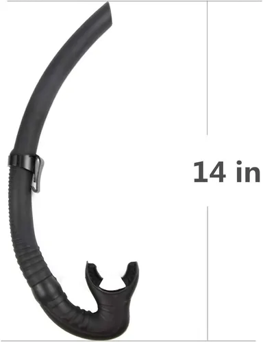 Miniatura 4 de Snorkel de silicona para buceo, buceo, pesca y hockey submarino o snorkel Negro