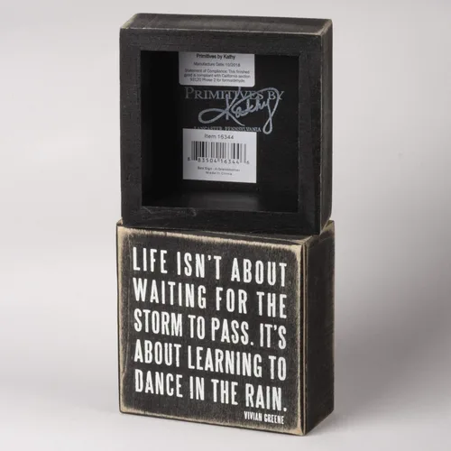 Miniatura 2 de Cuadro con la frase "Life Isn't About Waiting" para el hogar, para apoyar o colgar, estilo caja de madera, para la oficina, el hogar, el escritorio