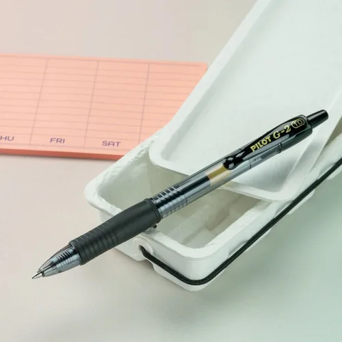 Miniatura 8 de PILOT G2 Bolígrafos de gel de alta calidad, con punta gruesa y retráctil, recargables, de tinta negra, paquete de 12 unidades (31256)