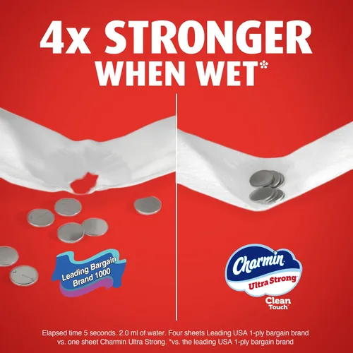 Miniatura 5 de Charmin Papel higiénico ultra fuerte y limpio, 24 megarrollos familiares = 120 rollos regulares
