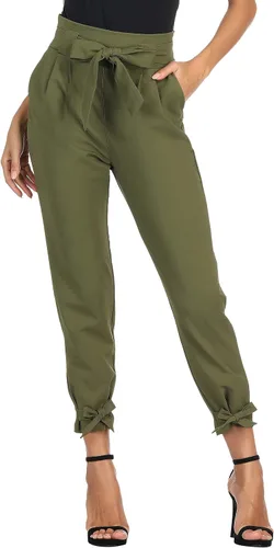 GRACE KARIN - Pantalón tipo lápiz para mujer diseño informal de tiro alto con lazo al frente y bolsillos para trabajo
