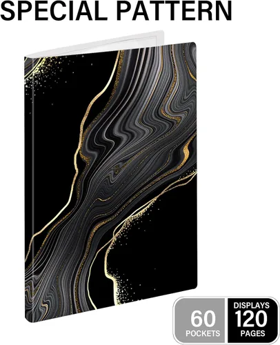 Miniatura 3 de Carpeta con fundas de plástico – Libros de presentación de 60 bolsillos, pantalla de 8.5 x 11 pulgadas, carpeta de 120 páginas con protectores